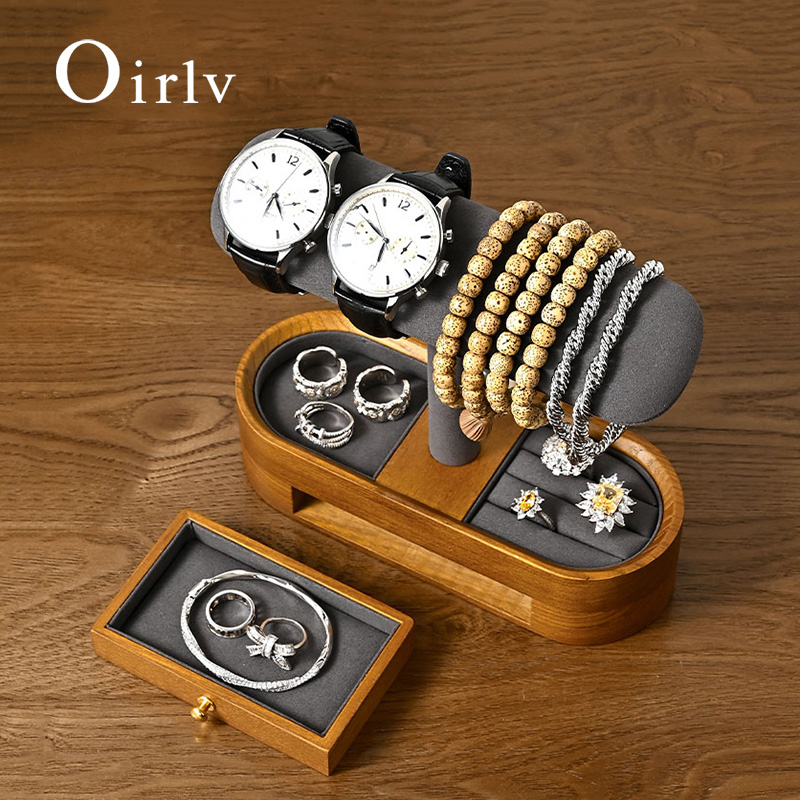 Model Kit Display - Oirlv Solid Wood Watch Organizer Shelf