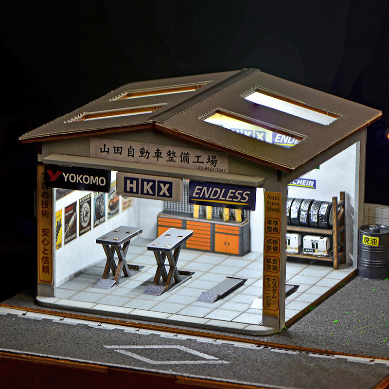 1:64 Scale DIY Auto Repair Sho - đánh giá và giá Model Kit Display